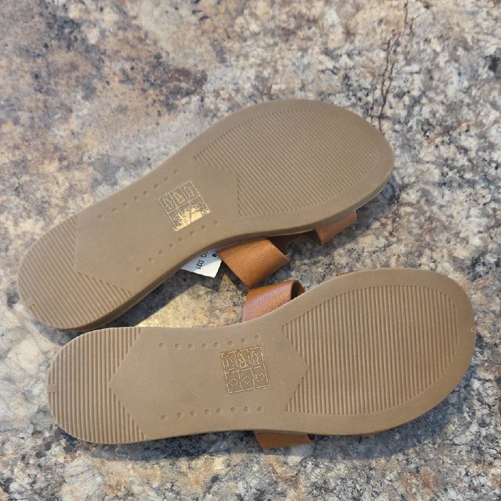 Steve Madden Size 6 NEW Tan Leather Slide Sandals - Picture 5 of 8